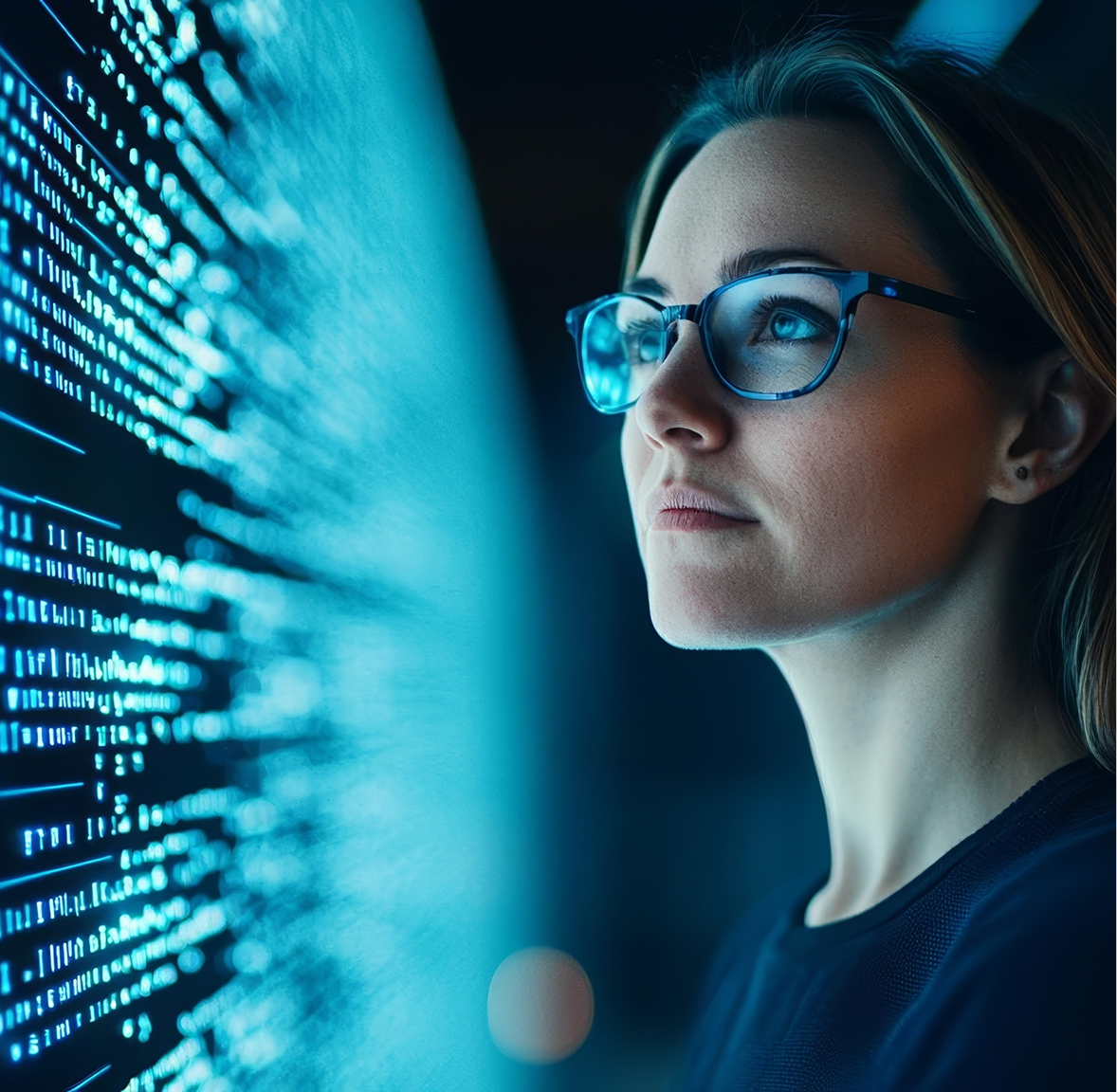 Data analyst working with AI