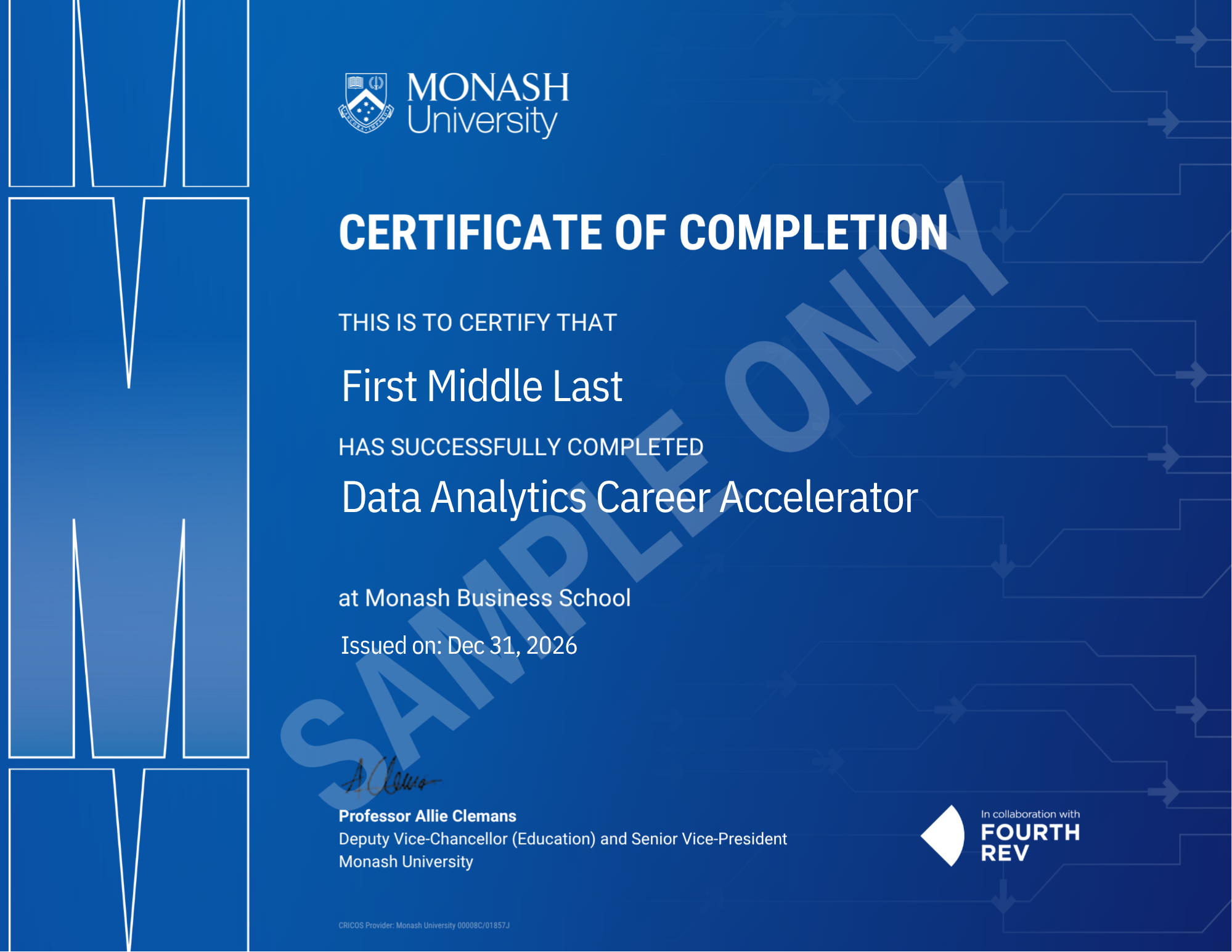 Monash University Certificate